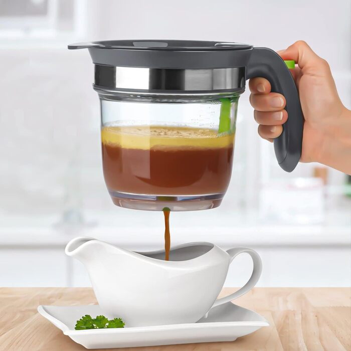 Сепаратор для отделения жира 1 л, с прессом для чеснока IVYHOME