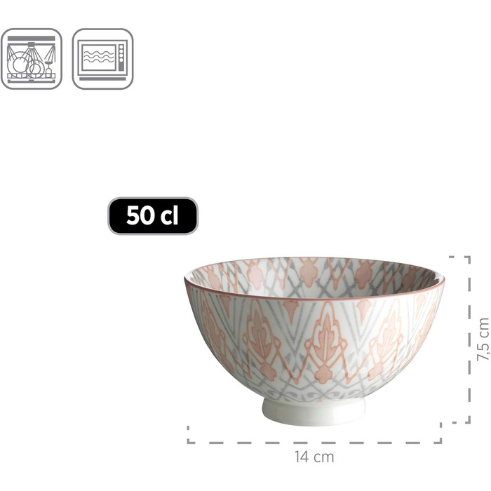 Набір для перекусів Mser, порцеляновий NANTES, рожевий / сірий (набір для сніданку)