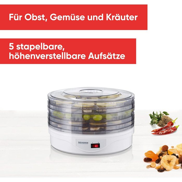 Дегідратор на 5 полиць, 250 Вт Severin