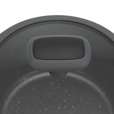 Ковш Fissman 16x8,5 см/1,4 л EVOLUTION со стеклянной крышкой литой алюминий с антипригарным покрытием (14583)