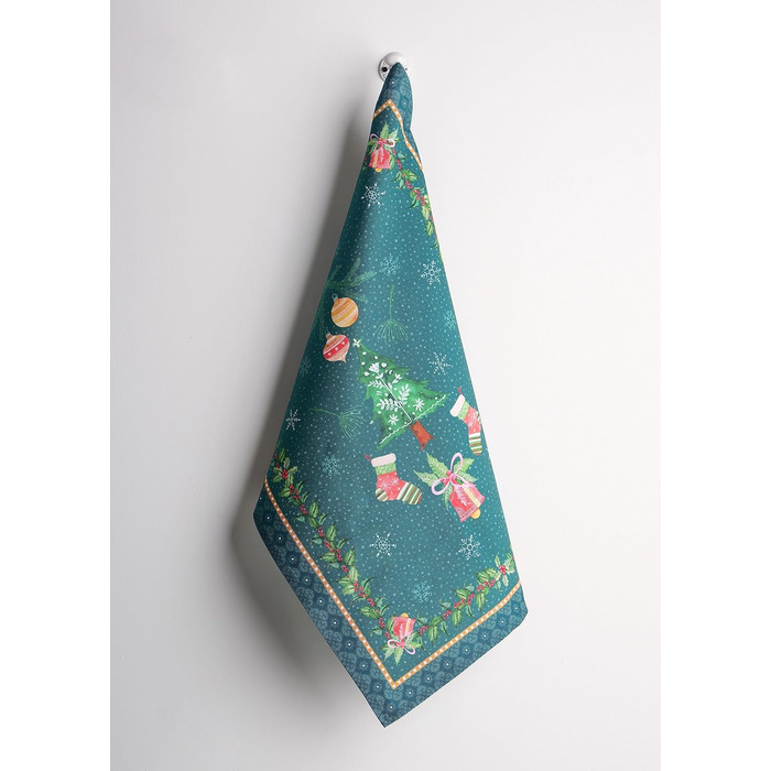 Набір з 3 багатоцільових кухонних рушників Maison d&39 Hermine Rural Christmas, 100 бавовна Барні рушники День подяки/Різдво (50 см x 70 см) (Червоний, Сріблясто-сірий)