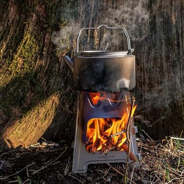 Титановая дровяная печь с кронштейном iBasingo