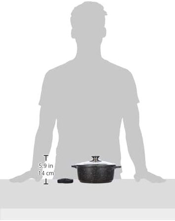 Каструля 2,2 л алюмінієва із скляною кришкою 20 см Kamberg