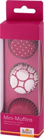 Набір форм для випічки міні-маффинов, 72 шт, 4,5 см, малиновий / білий, Colour Splash RBV Birkmann