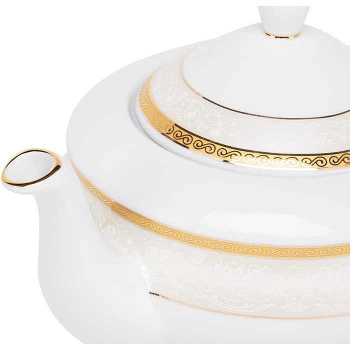 Набір кухлів konsimo 18 предметів - Набір чашок для капучино - Порцеляна - Можна мити в посудомийній машині - 6 персон (Agawa Gold, 2ука)