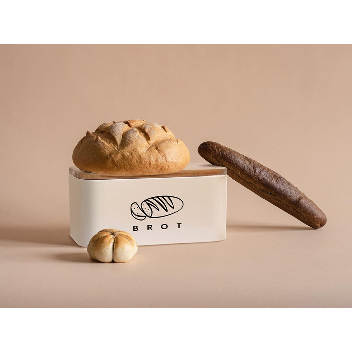 Хлібниця з кришкою 30 х 18 х 14 см бежевий Theo&Cleo