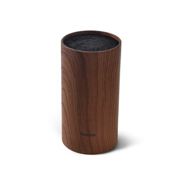 Підставка Fissman для кухонних ножів та ножиць 11x22 см кругла, колір ДЕРЕВО пластик (12876)