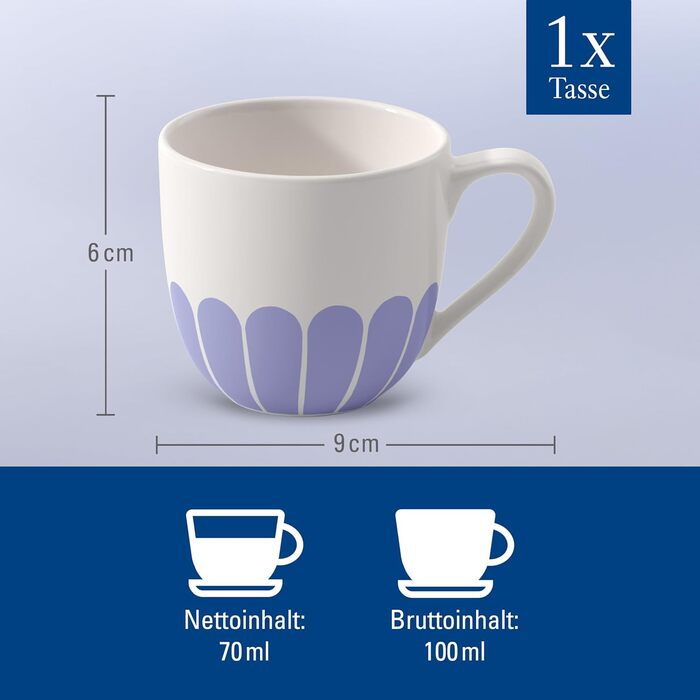 Чашка для еспресо 70 мл, синій Fleur Villeroy & Boch