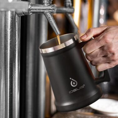 Термокухоль для пива 1 л чорний Ideus