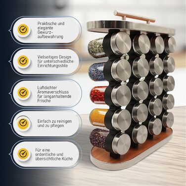 Вертикальний органайзер на 20 баночок для спецій SEFa Home