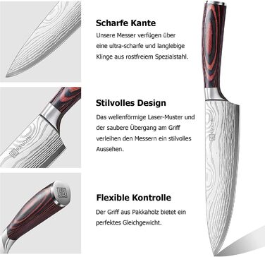 Набір кухонних ножів, 3 предмети PAUDIN