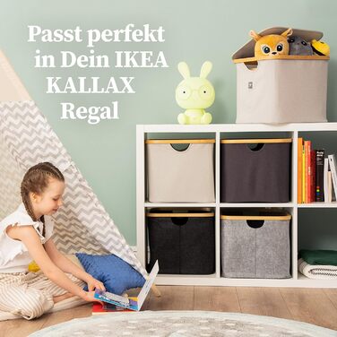 Кошик для зберігання 40 л Кошики, сумісні з IKEA KALLAX Shelf - Кошик для зберігання деревини Small Anthracite - Коробка для зберігання Полиця Кошик для зберігання - Паперовий ящик Кошик з фетру Складний кошик для білизни 40 л Фетр темно-сірий