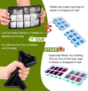 Силіконова форма для льоду 3 шт чорний Sinnsally