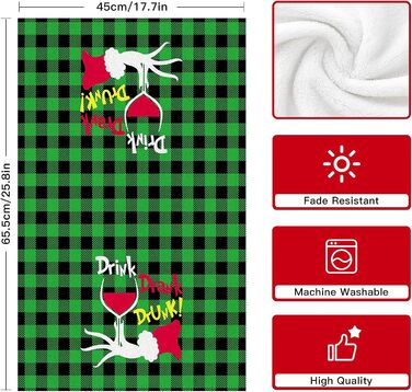 Набор из 4 рождественских кухонных полотенец 45 x 65 см, набор B Ohok