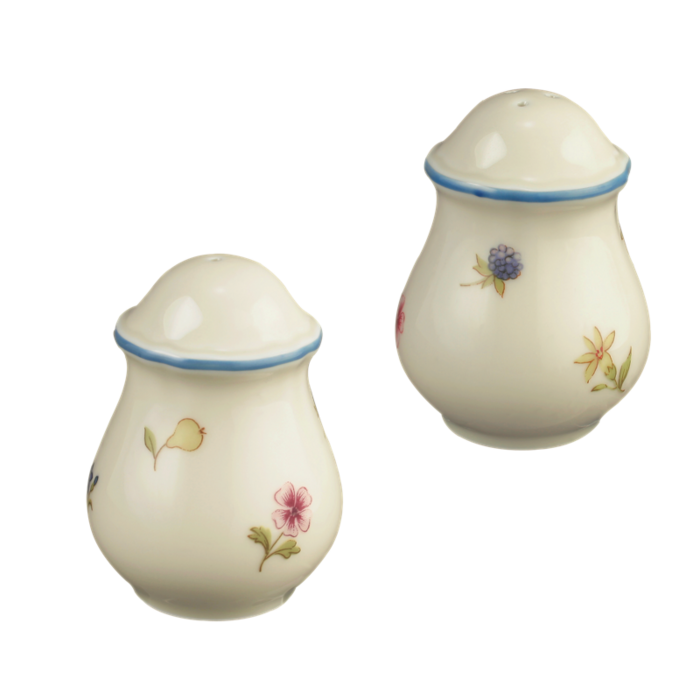 Солонка і перечниця набір 2 предмета Streublume blauer Rand Marie-Luise Seltmann