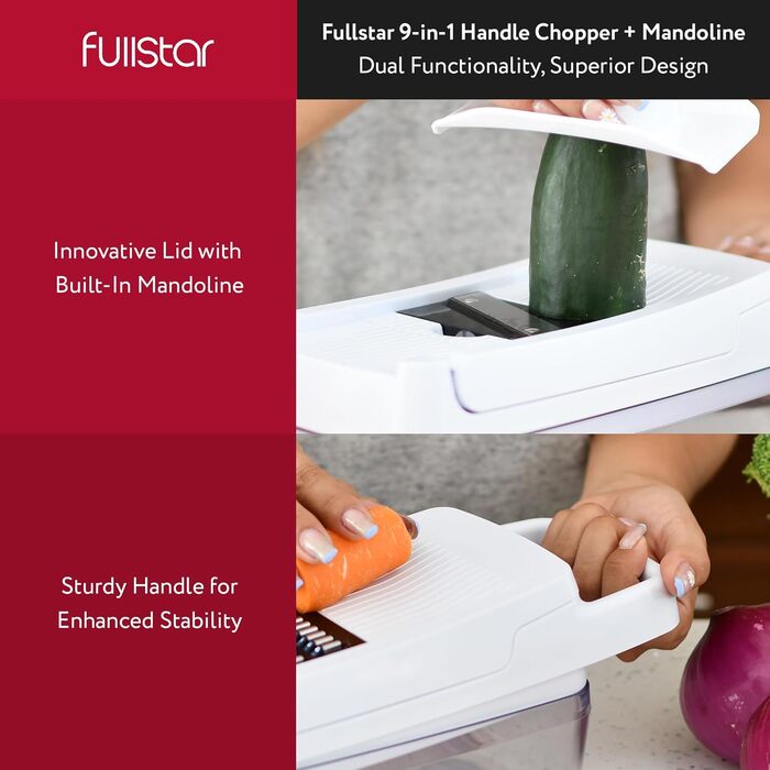 Овочерізка для овочів 9-в-1 біла fullstar
