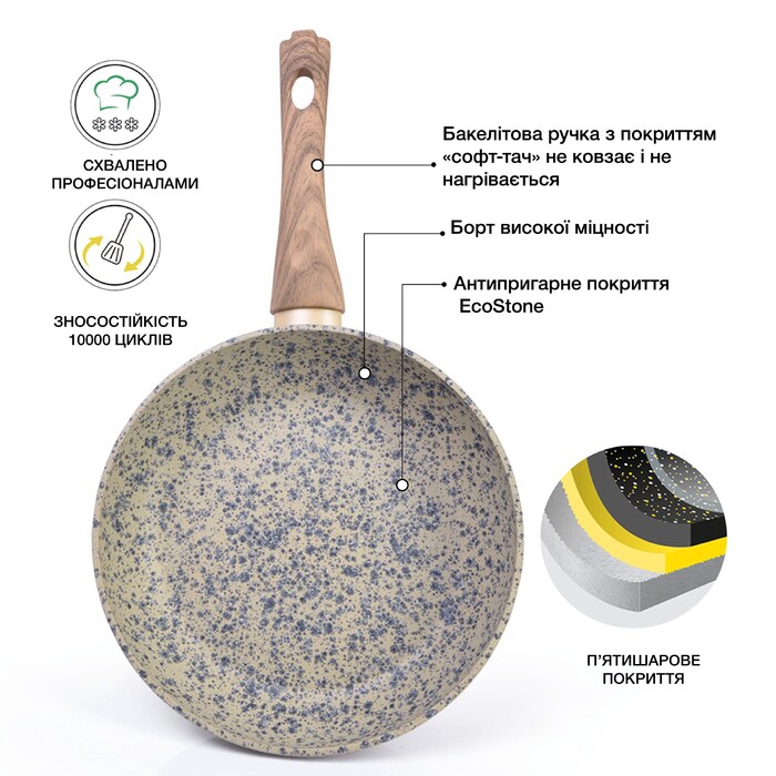 Сковорода для жарки Fissman CREMA NOVA 26x5,2 см (4322)