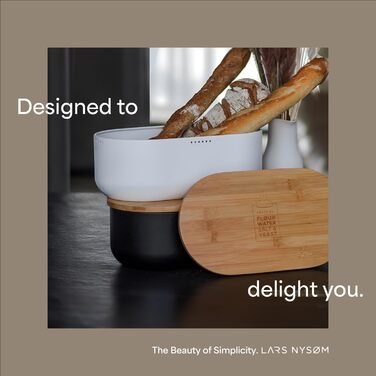 Хлібниця з бамбуковою  кришкою 35 x 19,5 x 13,5 см коричнево-сірий LARS NYSØM