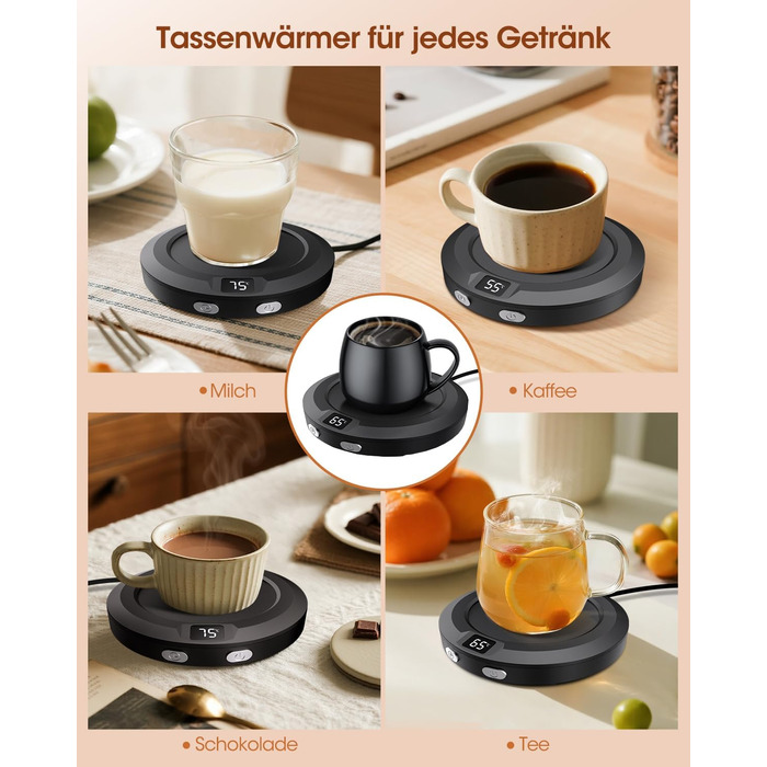 Подогреватель чашек с автоматическим выключением 2-12 часов, черный MXMZHXU