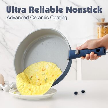 Набір кухонного посуду, 17 предметів, синій Sensarte