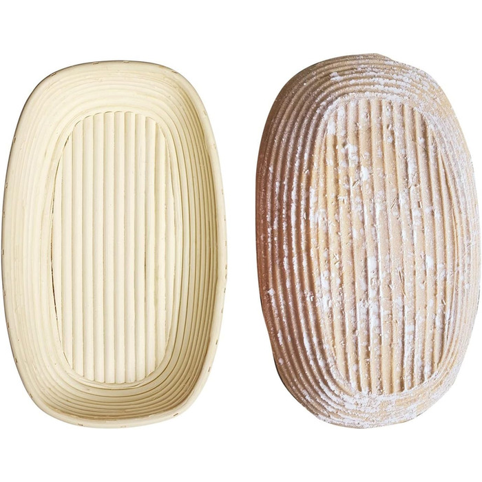 Кошик для вистоювання Westmark, для тіста для хліба 1500-2000 г, овальний, довжина приблизно 40 см, ротангова тростина, світло-бежева, 32022270 (набір з 2 шт. , довжина 34 см)