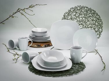 Набір посуду на 4 персони, 16 предметів, білий Square Creatable