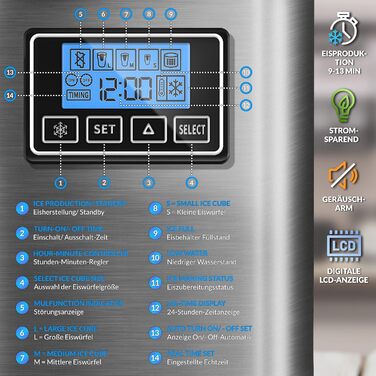 Льодогенератор з нержавіючої сталі 2,2 л 150 Вт tillvex