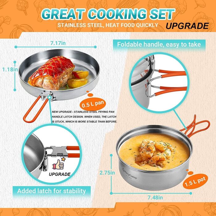 Сверхлегкий набор кастрюль для кемпинга для походной плиты (3-4 человека) Vialex