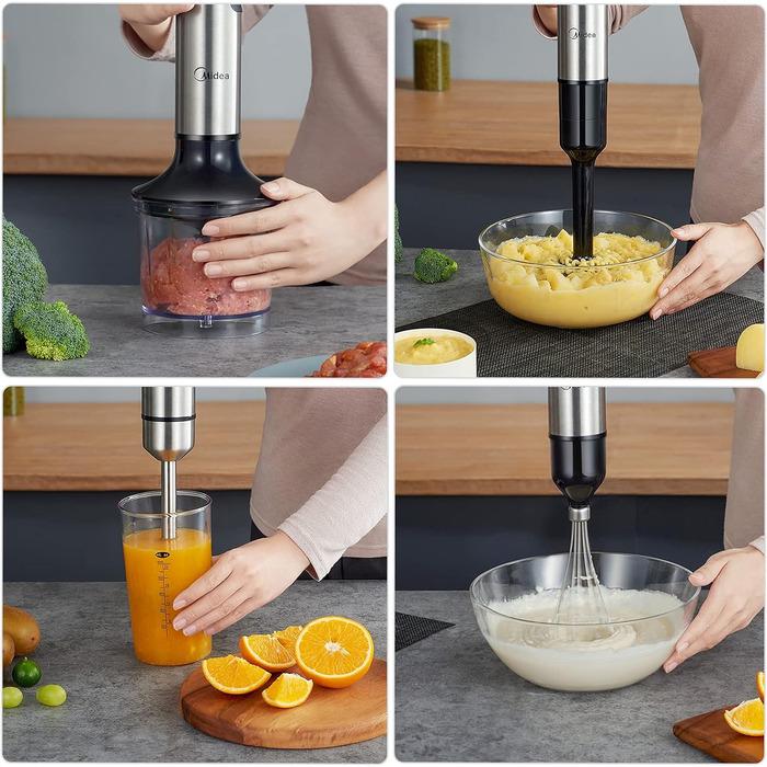 Блендер 4 в 1 погружной электрический 1000 Вт Midea