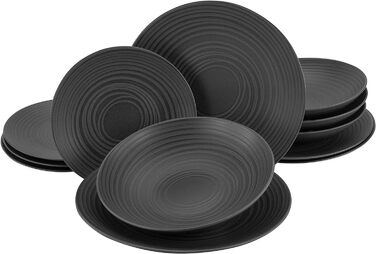 Набір тарілок на 4 персони, 12 предметів, Lava Stone Creatable