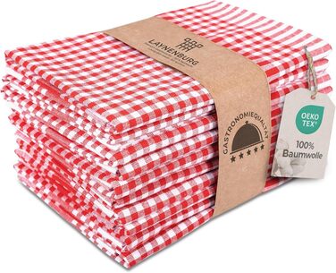 Набір із 10 кухонних рушників 45x65 см, червоні LAYNENBURG