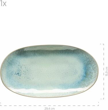 Набір сервірувальних тарілок Mser, керамограніт заморожений зелений, 39,0 x 21,0 x 25,0 сантиметрів бірюзово-зелений