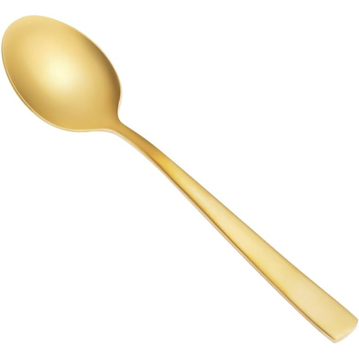 Набір із 6 десертних ложок - маленькі ложки, кавові ложки, нержавіюча сталь, 15,3 см, можна мити в посудомийній машині, елегантний та сучасний дизайн (золотий, 12 шт. )