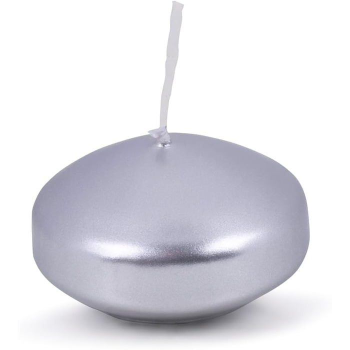 Набір плаваючих свічок/ / 12 шт. / 2,8 x Ø 4,8 см / 4 години горіння / Плаваючі воскові свічки без парфумів / Плаваючі теплі чайні свічки / для вечері, весілля, басейну 12 шт. (класичні, 2,8 x Ø 4,8 см, сріблясті)