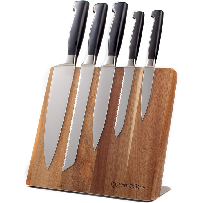 Магнітний тримач для ножів коричневий 22,5 см Hanseküche