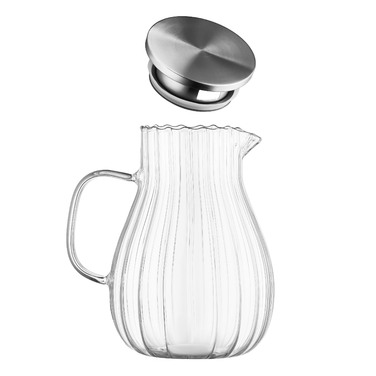 ARDESTO Айсберг кувшин с крышкой, 1500мл, боросиликатное стекло, нержавеющая сталь, прозрачный