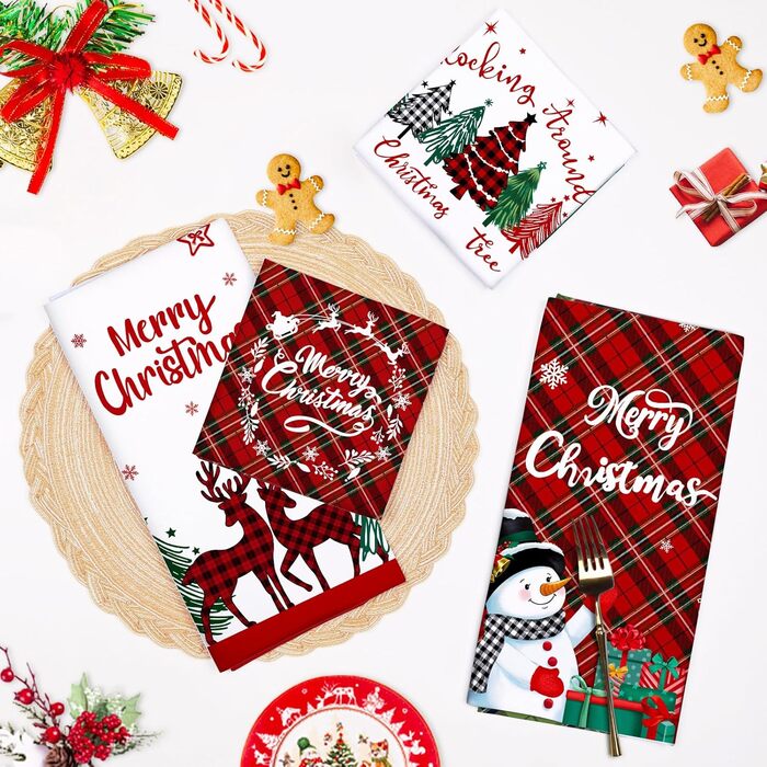 Набір з 4 різдвяних кухонних рушників 48 x 70 см Arquiel