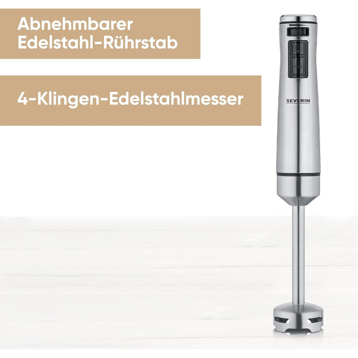 Аккумуляторный ручной блендер с комплектом премиум-класса, семный блендер, с погружным блендером, мультиизмельчителем, кувшином-блендером, толкушкой и венчиком для картофеля, черная/матовая нержавеющая сталь, SM 3775 (1 000 Вт, включая аксессуары премиум-