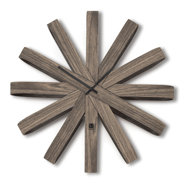 Годинники настінні ribbonwood великі зістарений горіх Umbra