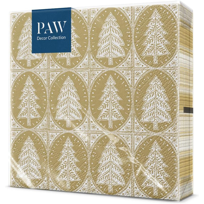 Серветки 3-шарові (33 x 33 см) 20 шт. Різнокольорові паперові серветки, ідеальні для різдвяного столу Серветки - Різдво, зима, зірки, сніг, сніговики (візерунок ялинки)