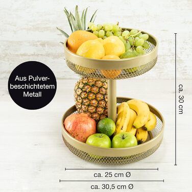 Подставка для фруктового торта Металл - Корзина с фруктами Подставка для торта - Подставка для торта с фруктовой чашей (золотая, круглая)