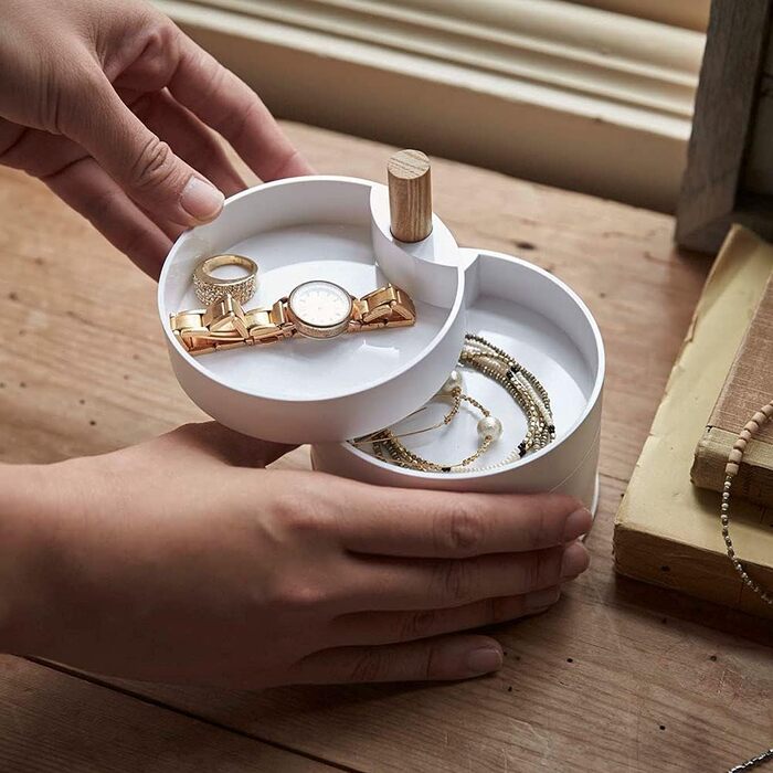 Шкатулки для ювелірних виробів YAMAZAKI 3408, 10 x 12,2 x 10, білі