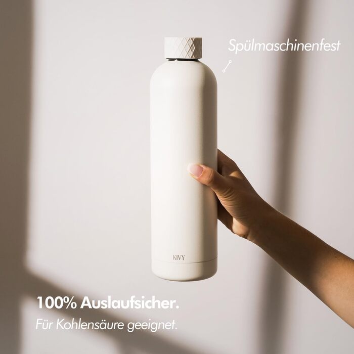 Термопляшка 1 л, кремово-біла KIVY