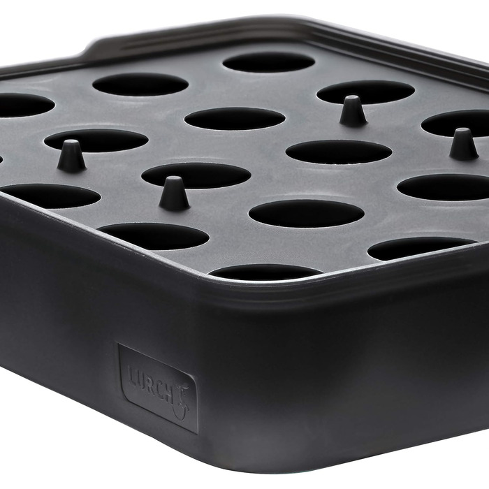 Силіконова льодогенератор Lurch ICE FORMER преміум-класу з кришкою на 20 кубиків льоду розміром 3 см, чорний, кубик 3 см (кулька 3 см)