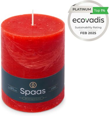 Свічка Spaas Rustical Pillar, 100/130 мм, 95 год, чорна (червона)