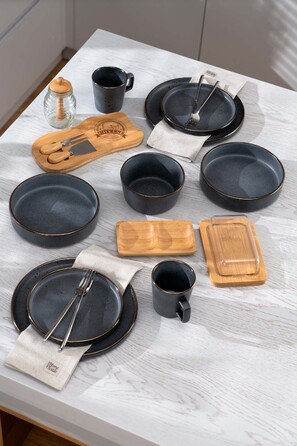 ARDESTO Тарілка обідня Fasano, 26см, кераміка, сірий темний