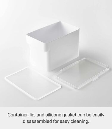 Контейнер для корму для домашніх тварин з мірним стаканчиком, білий, 6 л, сухий корм приблизно 3,5 кг, ABS СМОЛА/СИЛІКОН, 5611