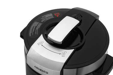 ARDESTO Мультиварка-скороварка MPC-P225, 900Вт, чаша-5л, электр. управление, книга рецептов, нерж. сталь+пластик, серебристая