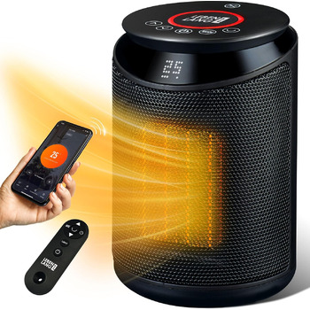 Керамічний тепловентилятор LIFELONG енергозберігаючий, тихий - incl. app & WiFi, пульт дистанційного керування 2000 Вт електричний, внутрішня кераміка Електричний обігрівач променистий обігрівач eco heat Еко теплий