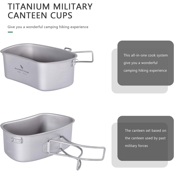 Набір для приготування їжі для виживання з сумкою, титан Boundless Voyage